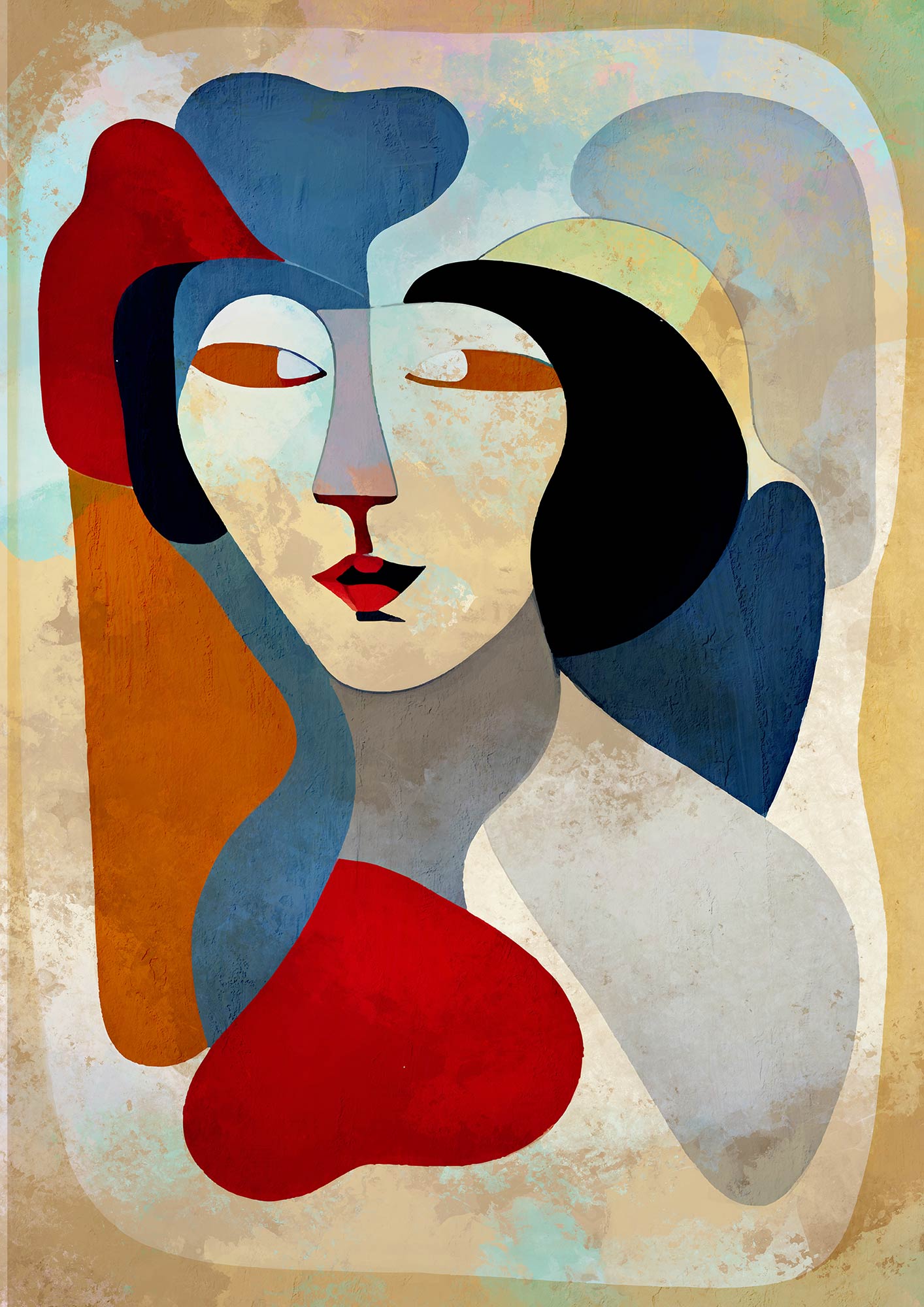 retro-portrait-woman-unique-artistic-painting-canvas-printable-art